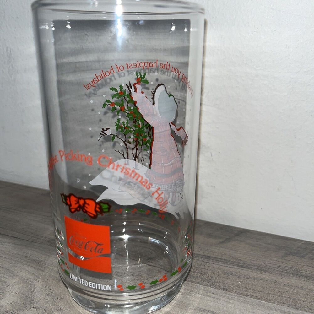 HOLLY HOBBIE 1 Glass Cup CHRISTMAS COCA COLA/American Greetings Vintage - Picture 5 of 8